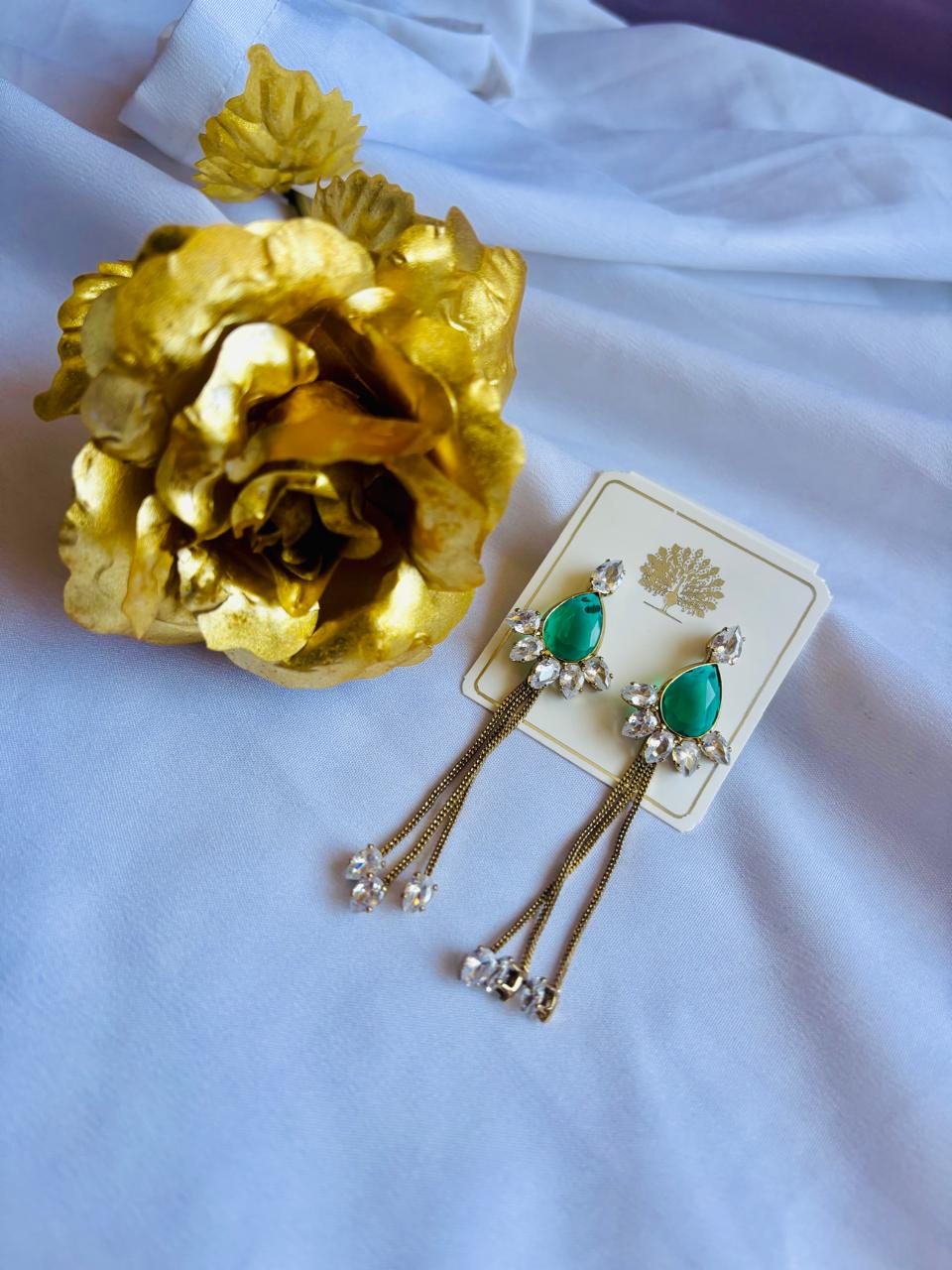 Emerald green earrings